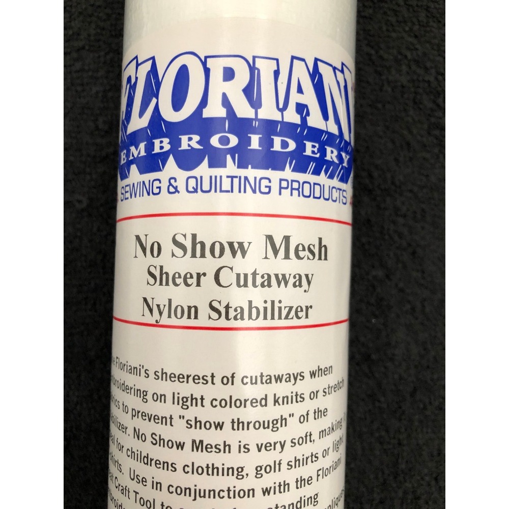 Floriani No Show Mesh Sheer Cutaway Nylon Stabilizer 12in x 10yds White FMWH1210